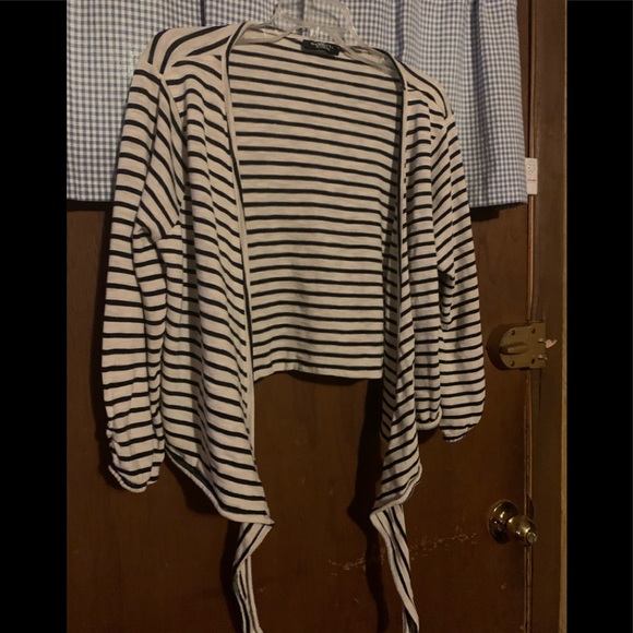 Gina Benotti Striped Cropped Cardigan Size XL - Picture 2 of 9
